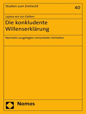 cover image of Die konkludente Willenserklärung